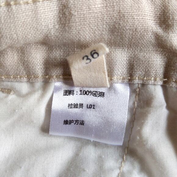 MUJI 100% Pure Linen Shorts Size 36 Cream Minimalist Japanese Summer Menswear - Picture 5 of 8